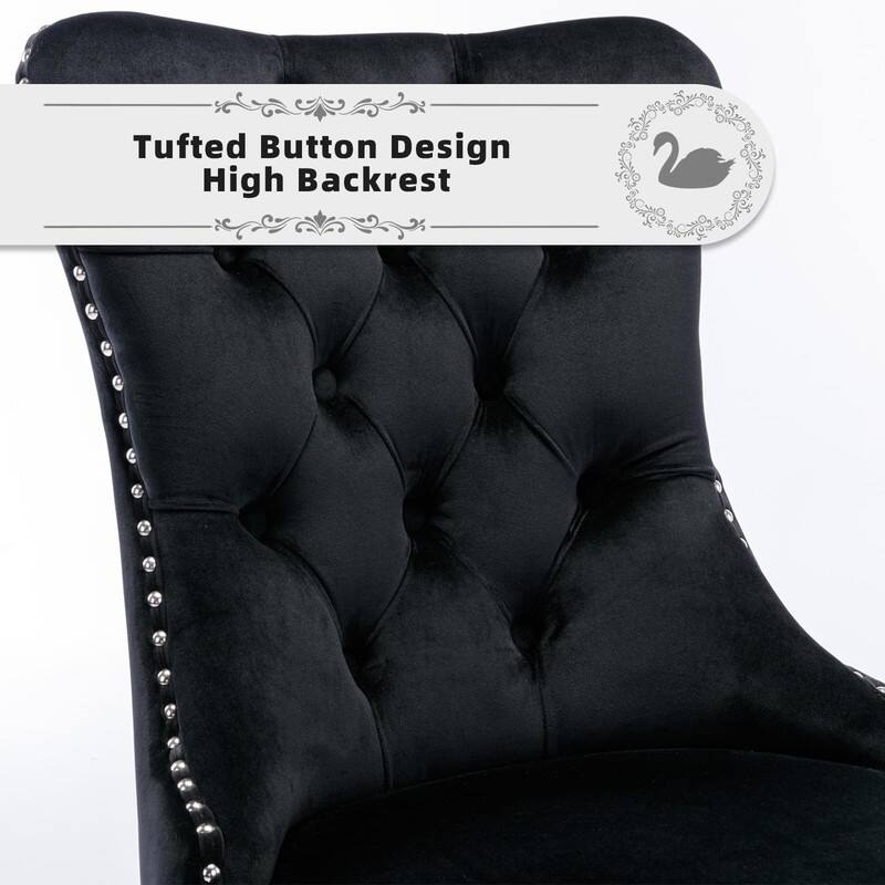 Tufted Naliheads Solid Wood Upholstered Dining Chairs (Set of 4)