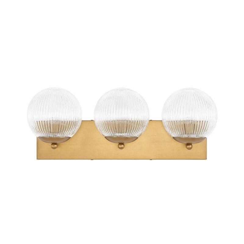 Glam 3-Light Dew-like Ribbed Glass Globe Vanity Light - 22.1 in