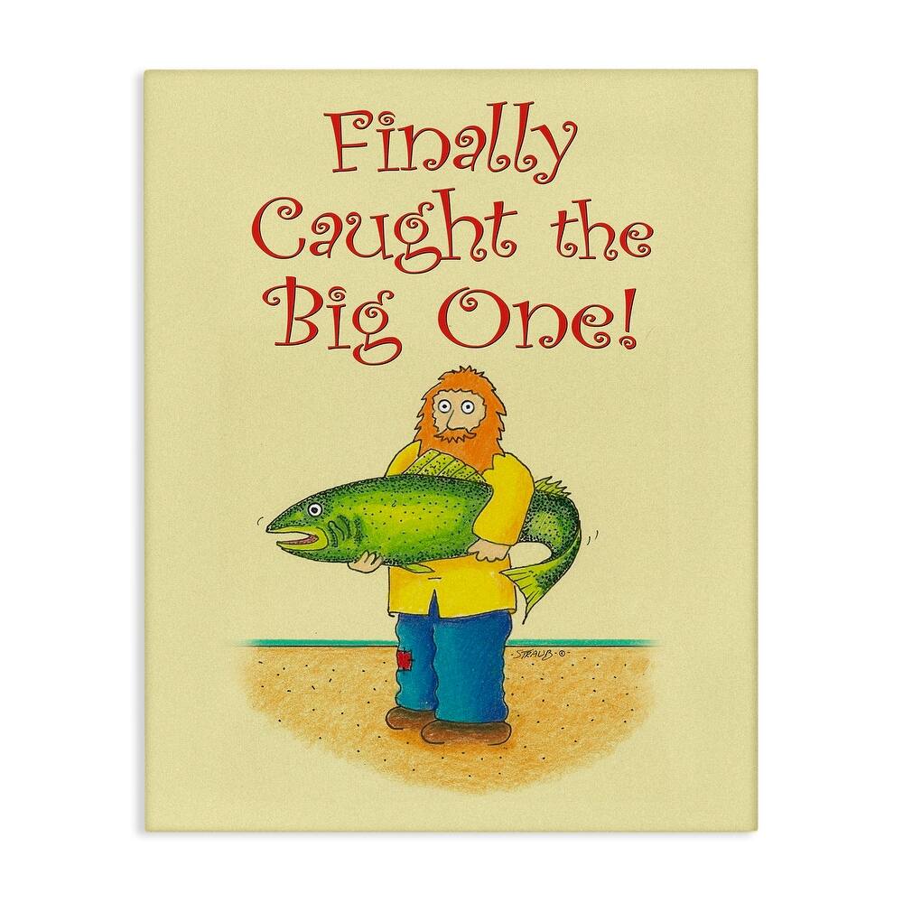 Stupell The Big One Fisherman Canvas Wall Art Design By Roger Straub