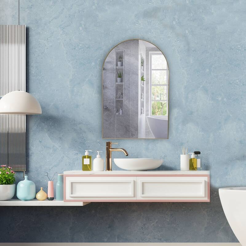 Modern & Contemporary Arch Mirror - 36x24 - Gold