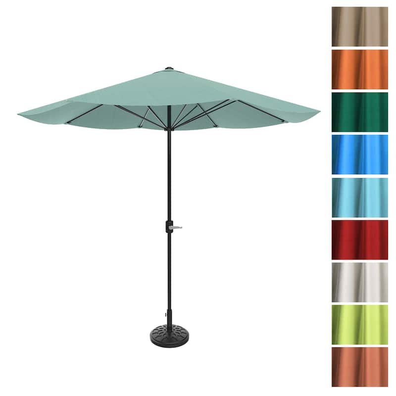 Pure Garden 9 ft Patio Umbrella Outdoor Shade with Easy Crank