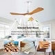 preview thumbnail 38 of 189, Sofucor 42"/48"/ 52"/60"Noiseless Walnut Wood Ceiling Fan with Remote Control, Integrated Light Optional