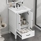 preview thumbnail 1 of 14, 20" Bathroom Vanity with Sink, Bathroom Cabinet with Two Doors, Magnetic Door Stopper and Adiustable Foot Pads, A Drawer White