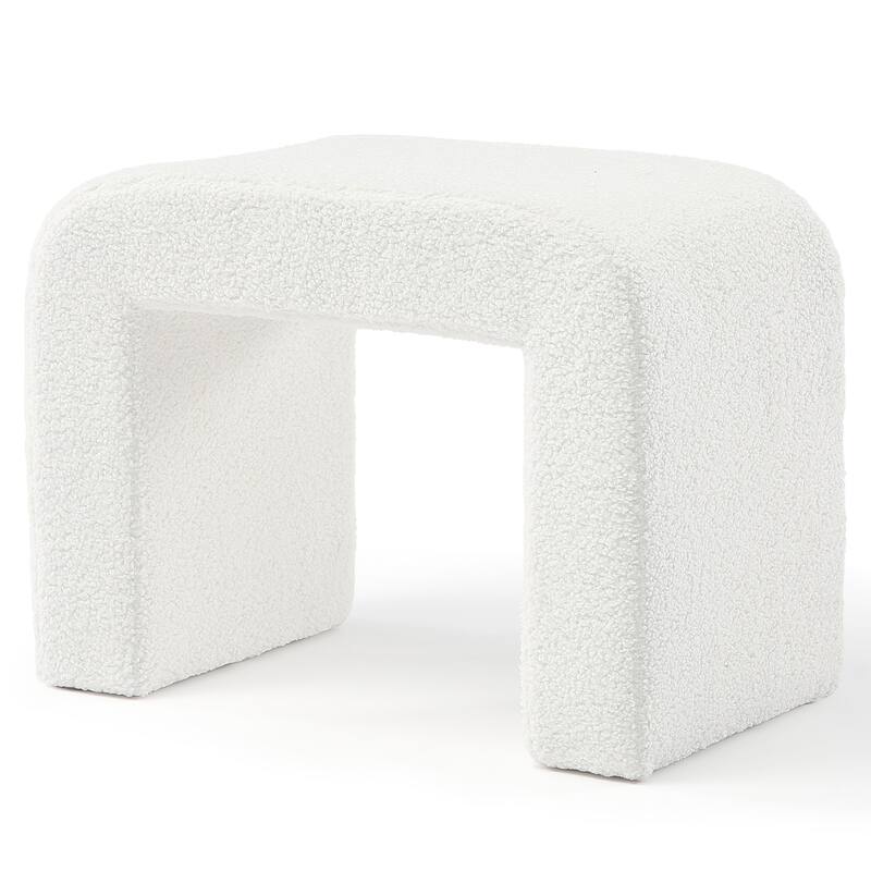 Modern Vanity Stool, Large Foot Rest Ottoman, Extra Seating Shoe Bench for Living Room, Entryway, Bedroom Dressing Chair