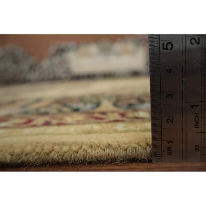 Hand Knotted Oriental 100% Wool Carpet Traditional Floral Yellow & Gold Aubusson Area Rug - 6' 9'' X 6' 2''