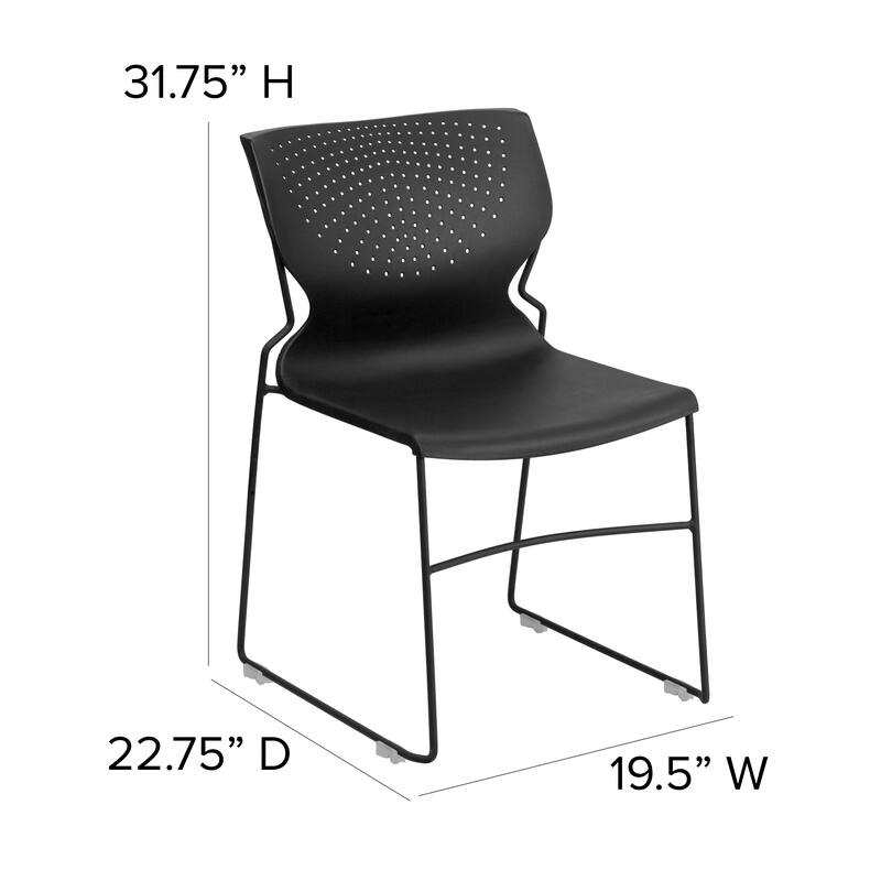 661 lb. Capacity Full Back Stack Chair with Powder Coated Frame