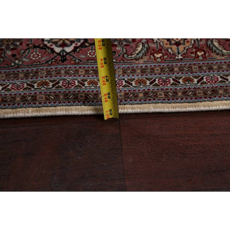 Wool/ Silk Vegetable Dye Tabriz Mahi Persian Area Rug Handmade Carpet - 5'0" x 6'9"