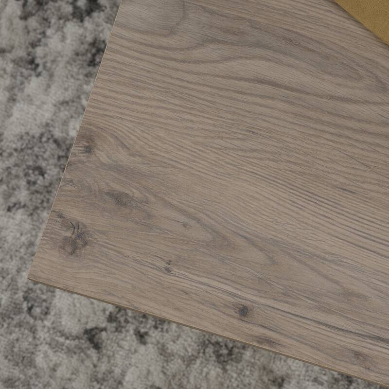 Wood Lift-Top Coffee Table with Hidden Storage and Open Shelf, Brown - 43.31" L x 19.29" W x 18.98" H