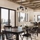 preview thumbnail 2 of 7, Modern Industrial 4-Light Black Cage Chandelier for Dining Room - 20" W x 12.5" H