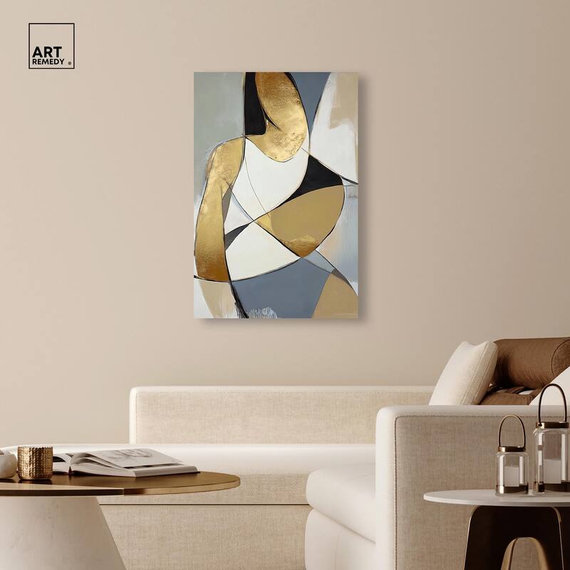 Gold Leaf Contours Canvas by Art Remedy, Gallery Wrapped