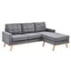 preview thumbnail 2 of 7, Shelby Grey Upholstered Reversible Chaise Sectional