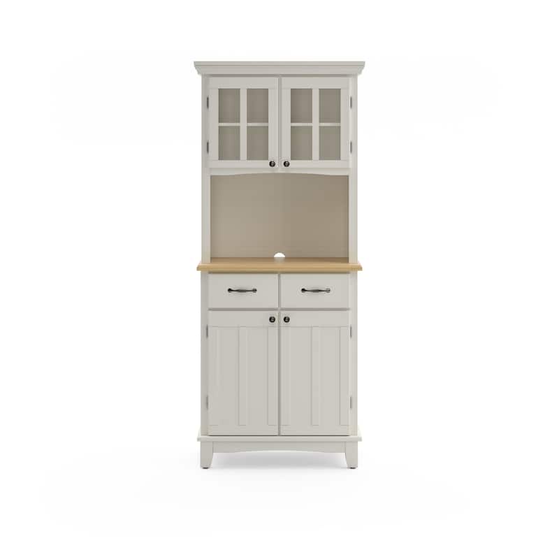 Homestyles Buffet Of Buffets Off-White Wood Buffet with Hutch - 31" x 16" x 72"