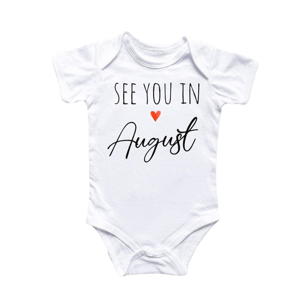 August Baby Announcement - Baby Boy Girl Clothes Infant Bodysuit Funny Cute Newborn