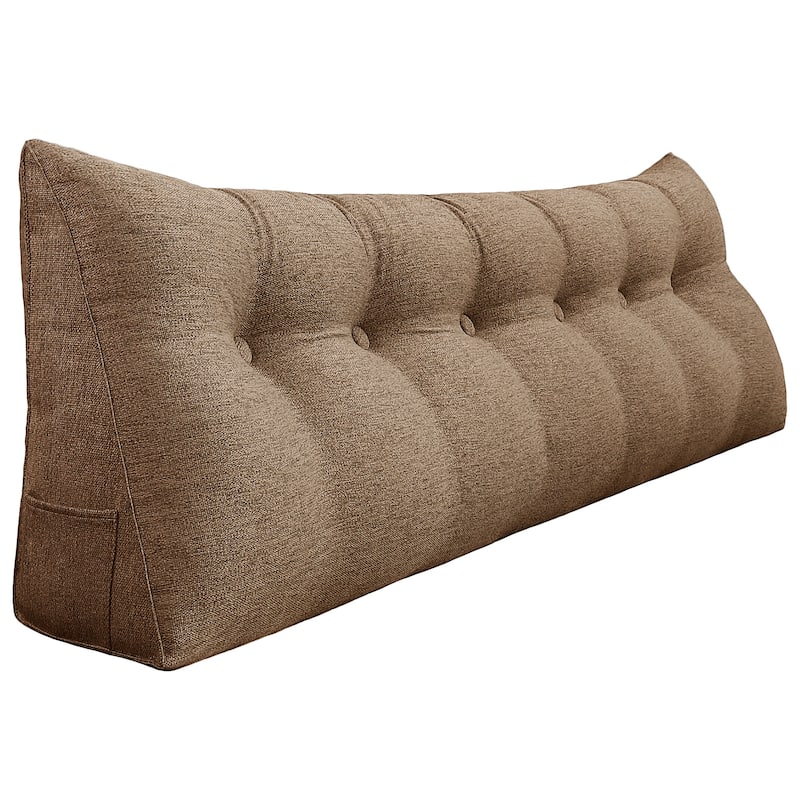 WOWMAX Bed Rest Reading Wedge Headboard Backrest Tufted Pillow On