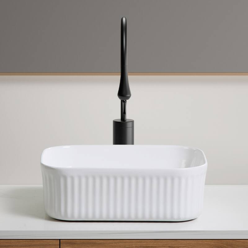 GDFStudio - Rosdale Modern Ceramic Vessel Sink with Above-Counter Design