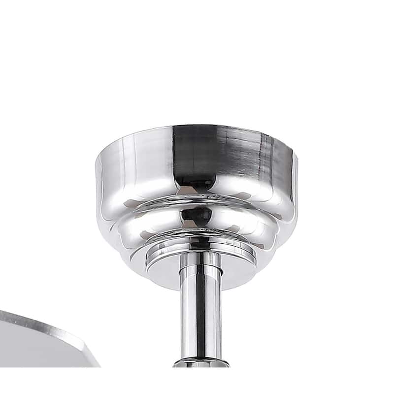 Kristie 52" 3-Light Crystal/Metal Modern Glam Drum LED Ceiling Fan With Remote, Chrome by JONATHAN Y