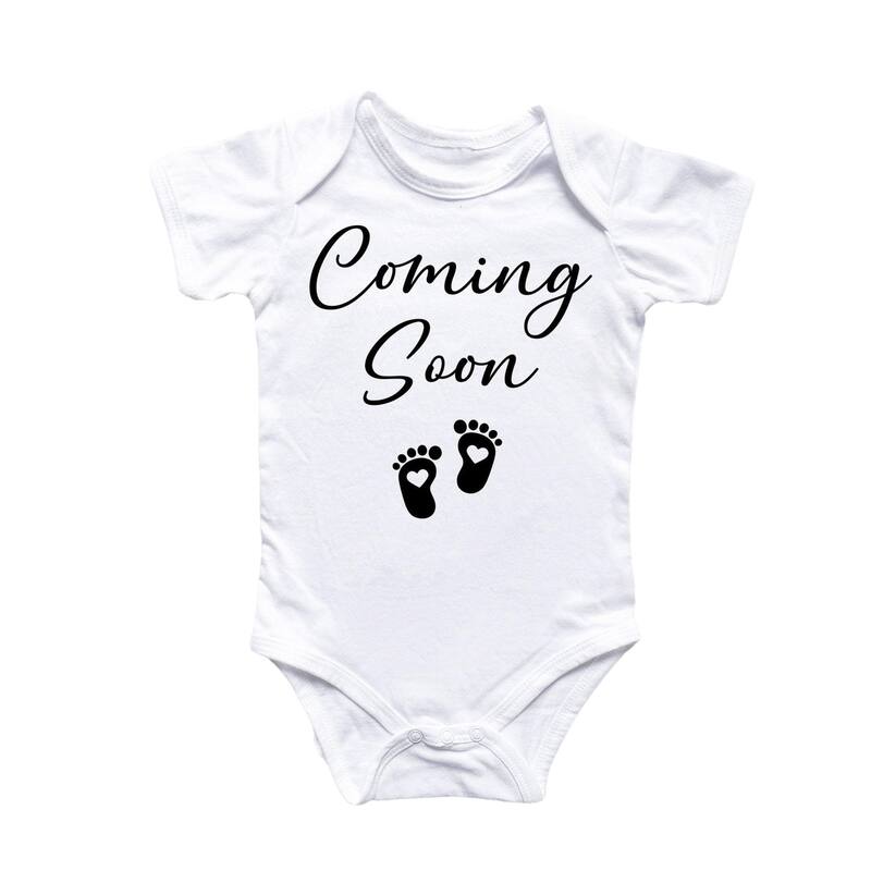Coming Soon Foot Prints - Baby Boy Girl Clothes Infant Bodysuit Funny Cute Newborn - Blue - 0-3M