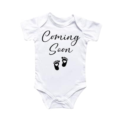 Coming Soon Foot Prints - Baby Boy Girl Clothes Infant Bodysuit Funny Cute Newborn
