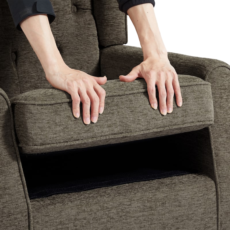 Modern Button Tufted Wingback Accent Chair Upholstered Armchair