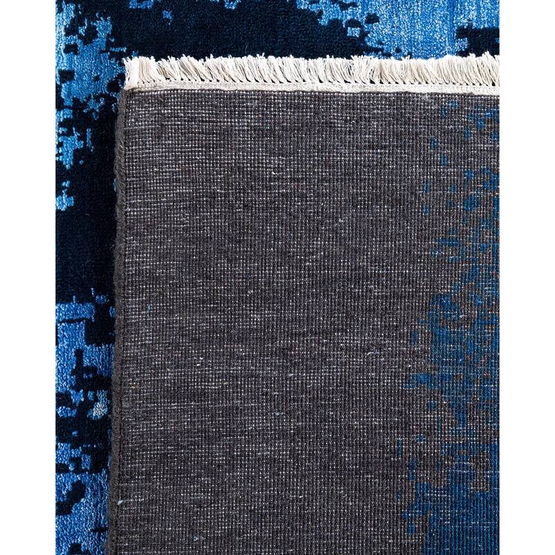 Ikat One-of-a-Kind Hand-Knotted Area Rug - Black, 9' 2" x 12' 1" - 9' 2" x 12' 1"