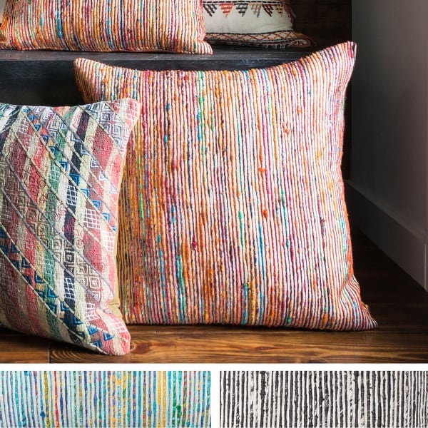 Recycled Sari Silk Stripe Square 22 inch Throw Pillow or Pillow Cover Bed Bath Beyond 20821187