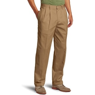 Shop Izod Mens Pants Beige Size 38x32 Cuffed Pleated American