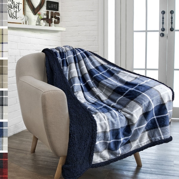 Navy 2025 plaid throw