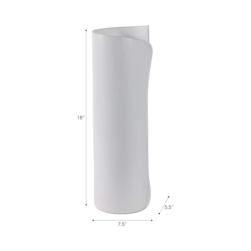 Ceramic Stoneware Vase Sculptural Curved Silhouette Modern Design