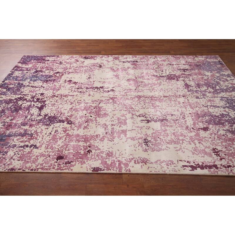 Contemporary / Abstract Indian Area Rug Handmade Wool Carpet - 5'11"x 8'11"