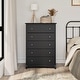 preview thumbnail 6 of 11, Sonoma Transitional Black Laminate 5-drawer Chest