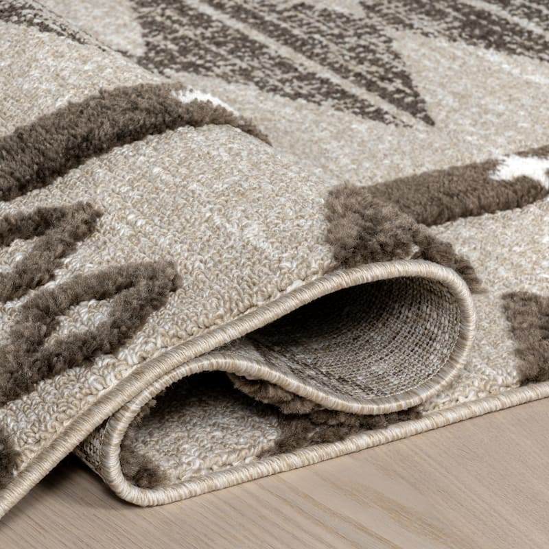 Autumn Geometric Tasseled Area Rug