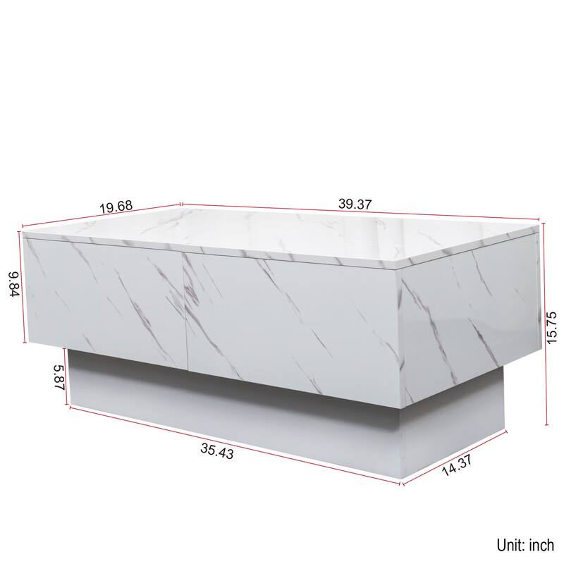 GDF Studio - Belle Modern Coffee Table with Sliding Tabletop and Hidden Storage Compartment