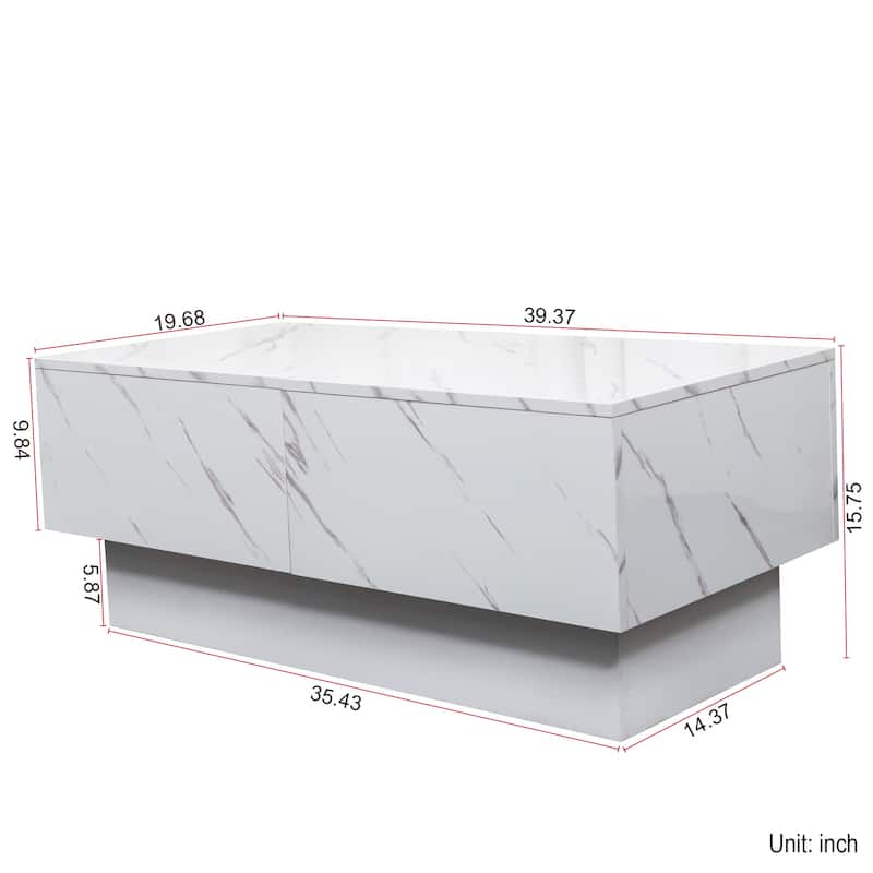 Roomfitters Coffee Table with Sliding Top and Hidden Storage, Extendable Modern Center Table for Living Room