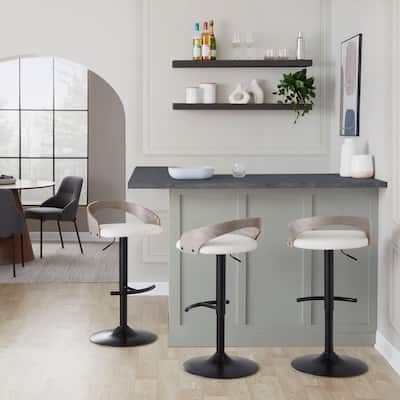 Carson Carrington Stavanger Adjustable Bar Stool with Rounded T Footrest (Set of 2)