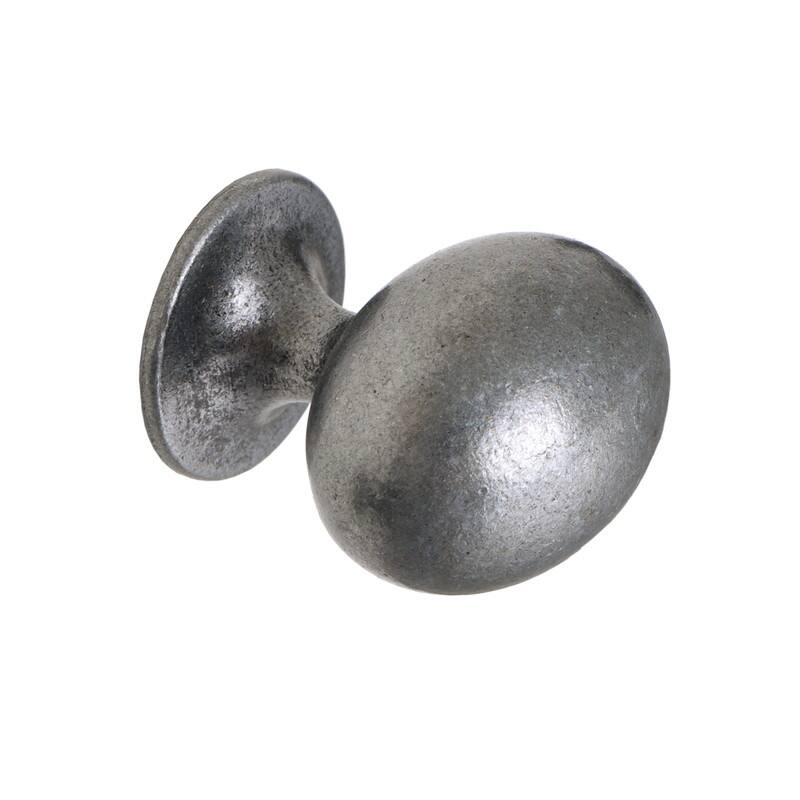 Utopia Alley Danbury Oval Cabinet Ring Pull Knob - Vintage Cabinet Antique Iron Hardware with Hand, Pull Knobs 1.3"