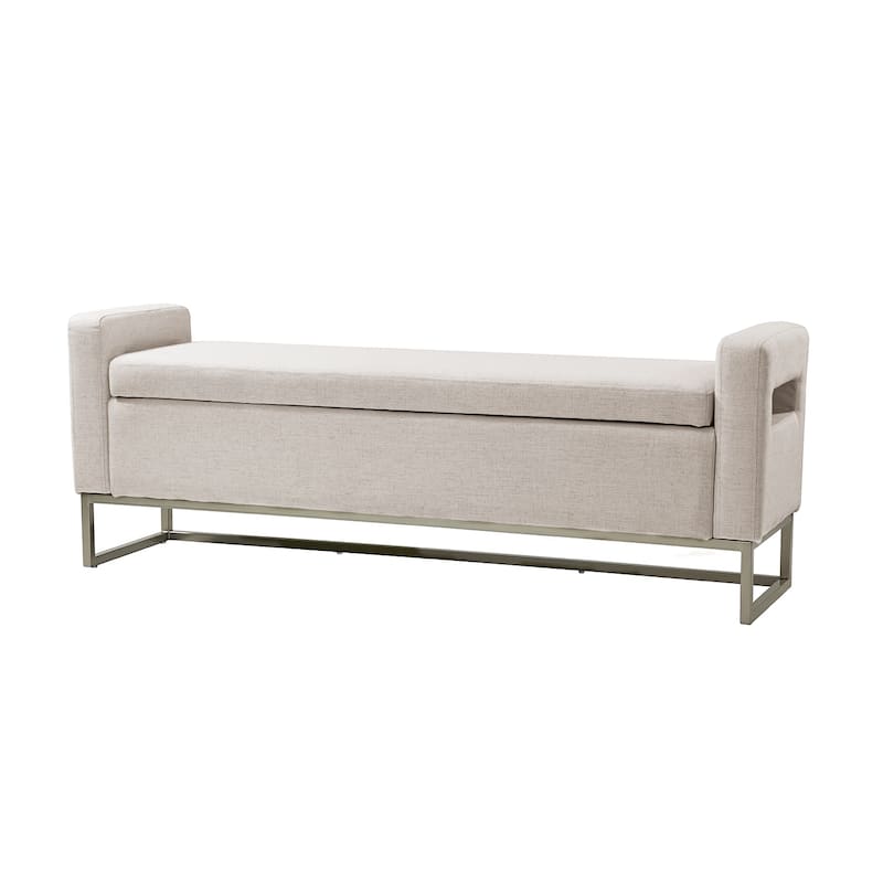 Diana Modern Upholstered Filp-Top Storage Bench with Sturdy Metal Legs