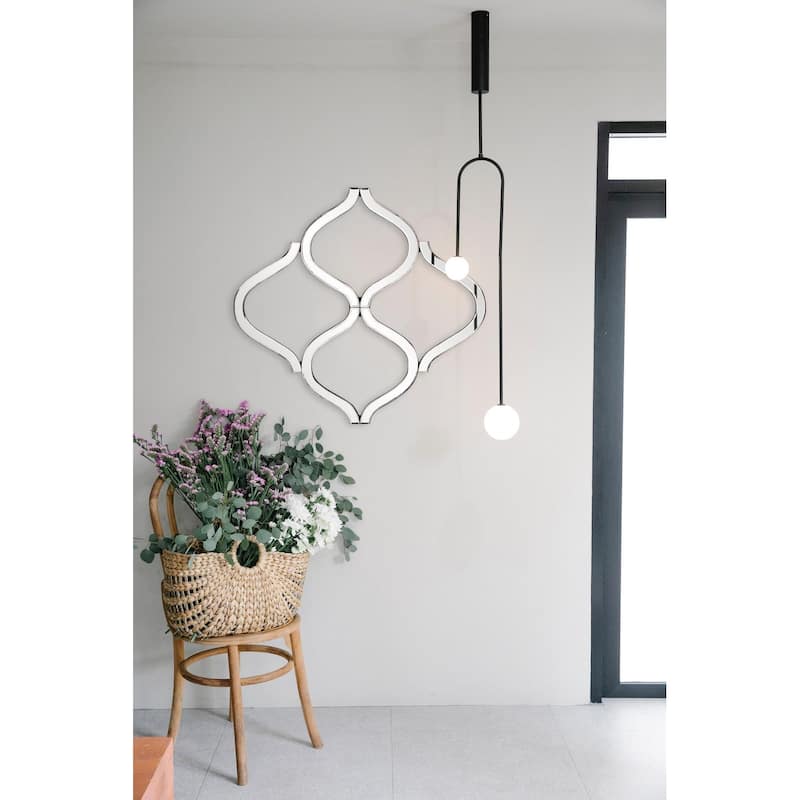 Allan Andrews Decorative Lattice Beveled Accent Wall Mirror - Silver