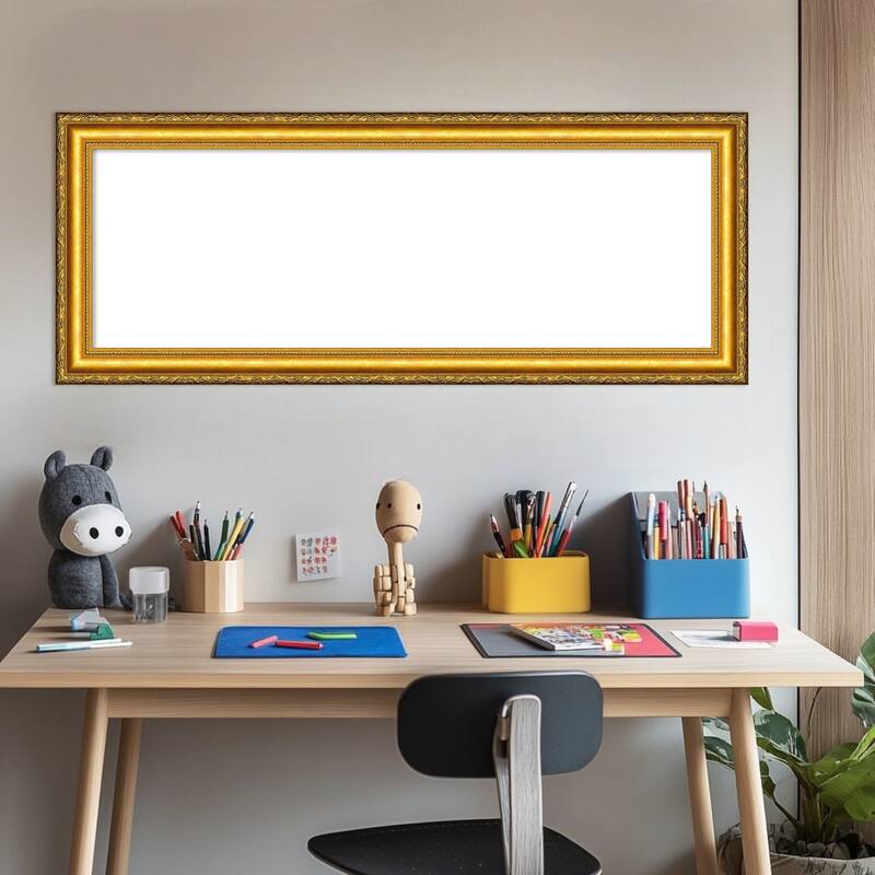 Amanti Art Colonial Embossed Gold Framed Dry Erase Magnetic Board