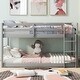 preview thumbnail 14 of 22, Twin Over Twin Solid Wood Floor Bunk Kids Bed with Ladder - Low Design for Safety, Full-Length Guardrails, Easy Assembly, White