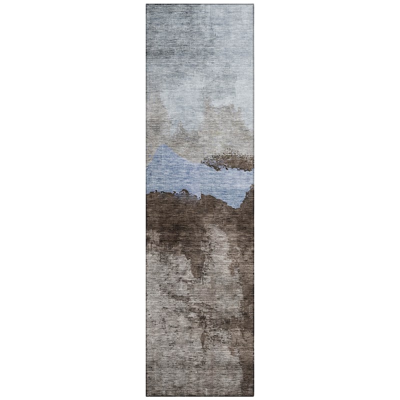 Machine Washable Indoor/ Outdoor Modern Contemporary Chantille Rug