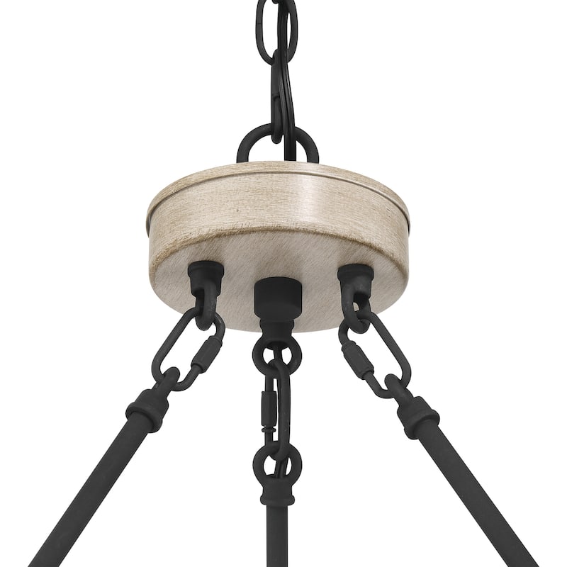 Allegray 12-light Farmhouse Faux Wood Wagon Wheel Chandelier with UL Certified - 42 inches