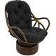 preview thumbnail 1 of 0, 48-inch by 24-inch Twill Indoor Seat/Back Rocker Cushion (Cushion Only) - 48 x 24 Black