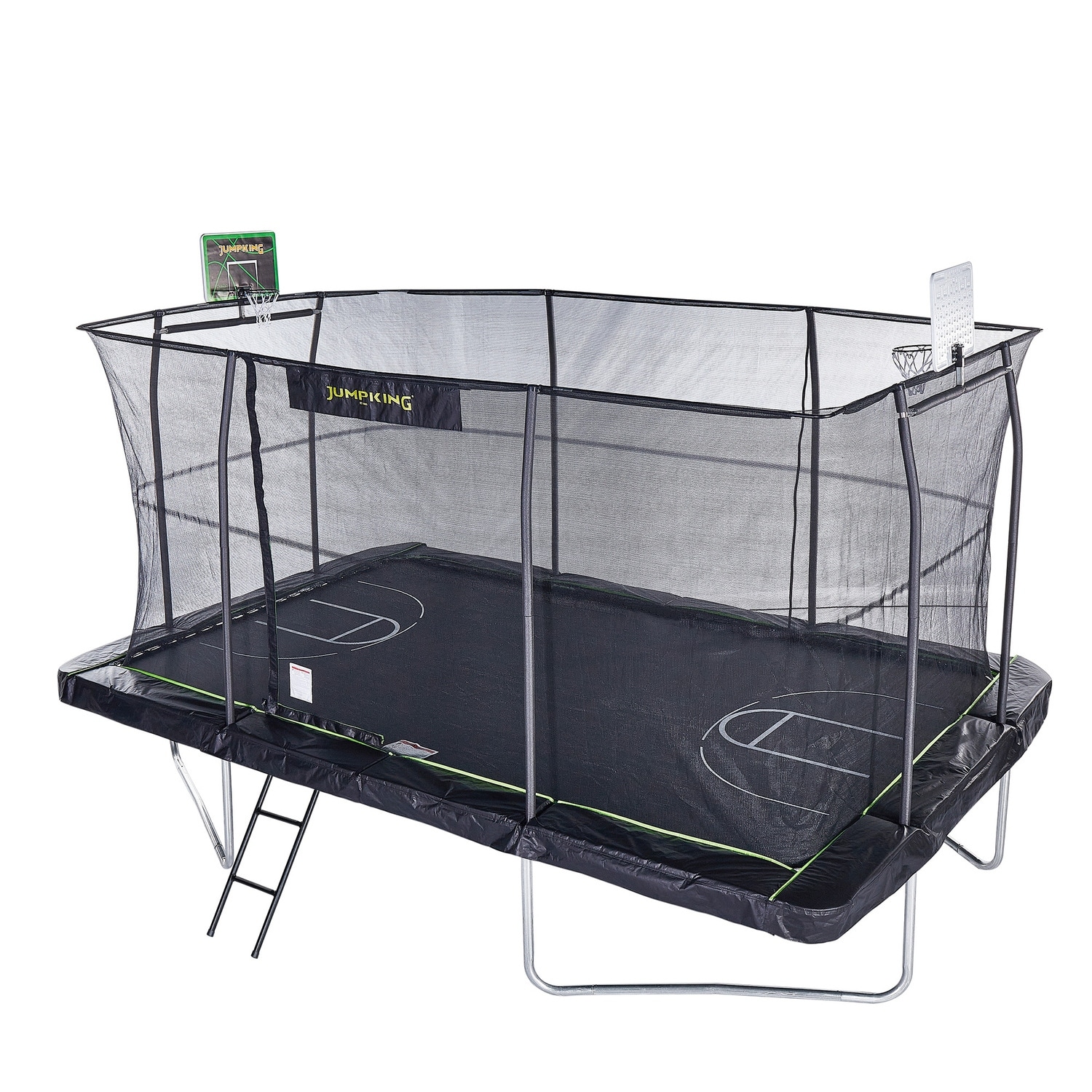 10x15 ft Rectangular Trampoline with Basketball Hoop - High-Bounce Performance Frame & Full Enclosure - 15