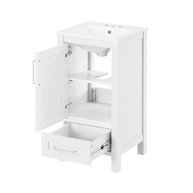 Ove Decors Kansas 18" Bathroom Vanity Top and Backslplash, White