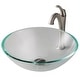 preview thumbnail 2 of 33, Kraus Glass Vessel Sink, Bathroom Faucet, Pop Up Drain, Mounting Ring