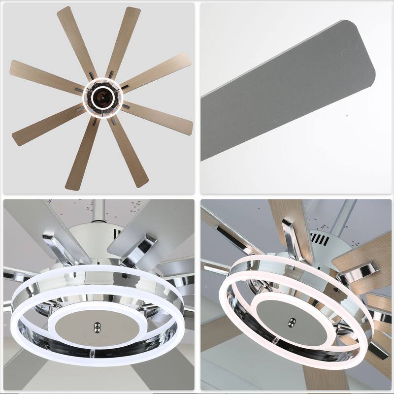 20"/24"/72" Oaks Aura Cotti Low Profile Dimmable Smart Ceiling Fan with Lights 6-Speed Flush Mount Modern Remote