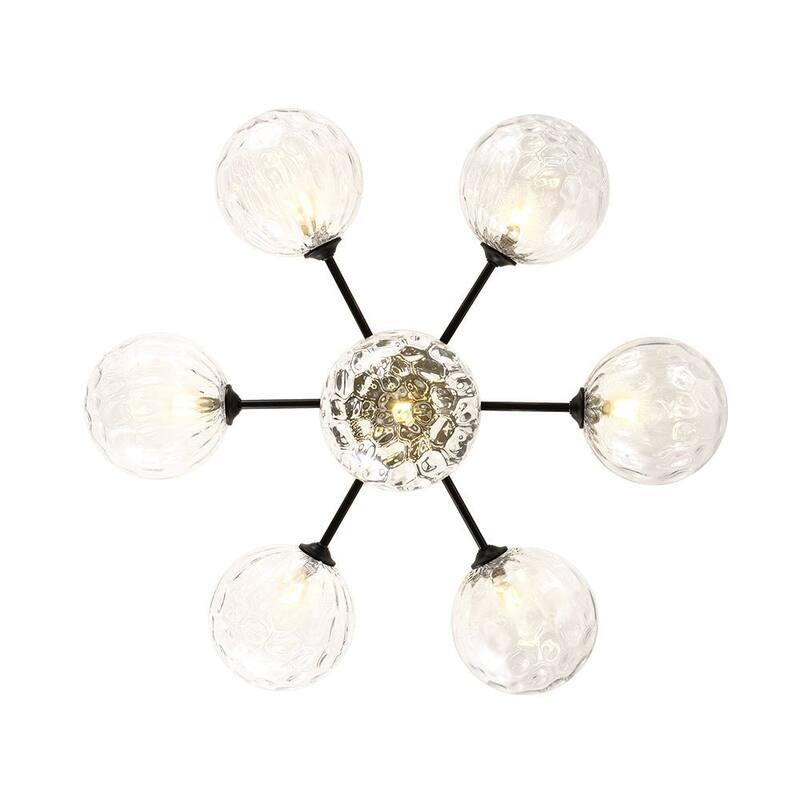 Contemporary Water Glass Bubble Round Tiered Chandelier 25.6 in