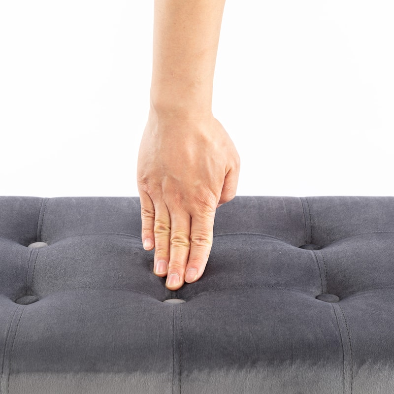 41" Storage Ottoman Tufted Upholstered Rectangle End of Bed Bench