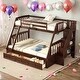 preview thumbnail 1 of 31, Twin Over Full Bunk Bed with Drawers,Ladder and Staircase For Bedroom Espresso