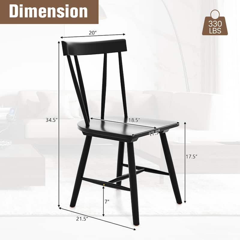 Costway Dining Chairs Set of 2 Windsor Chairs Wood Armless Chairs with - See Details